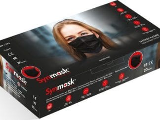 Χειρουργικές Μάσκες Προσώπου Synmask Τυπου ΙΙ μιας χρήσης One-Size 20τμχ ΜΑΥΡΕΣ