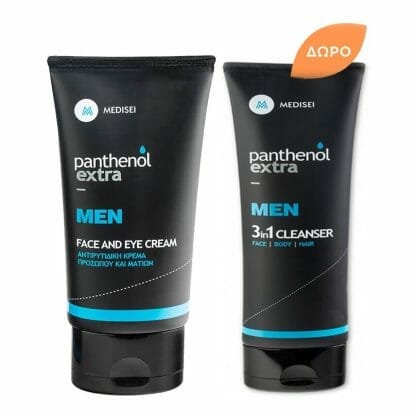 Medisei Πακέτο Προσφοράς Panthenol Extra Men Face & Eye Cream Ανδρική Αντιρυτιδική Κρέμα 75ml & Men 3 in 1 Cleanser 50ml