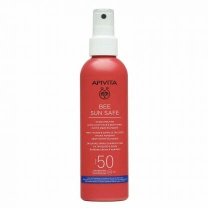 Apivita Bee Sun Safe Hydra Melting Ultra-Light Face & Body Spray With Marine Algae & Propolis Spf50, 200ml