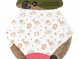 Marcus & Marcus Organic Teething Bid 3m+ Σαλιάρα με Άκρη Σιλικόνης 1 Τεμάχιο - κόκκινο