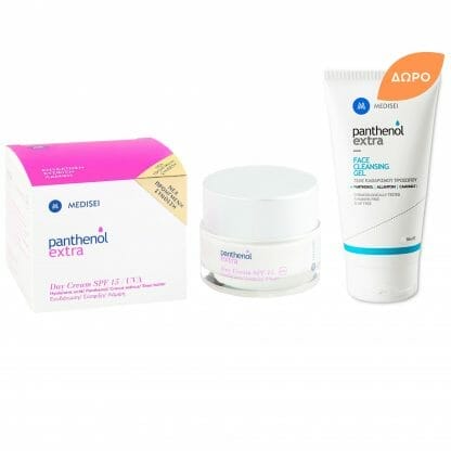 Medisei Πακέτο Προσφοράς Panthenol Extra Day Cream Spf15 Ενυδατική Κρέμα Ημέρας 50ml & Δώρο Face Cleansing Gel 50ml