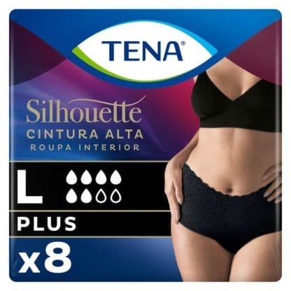 TENA Silhouette Plus Μαύρο Large 8τεμ