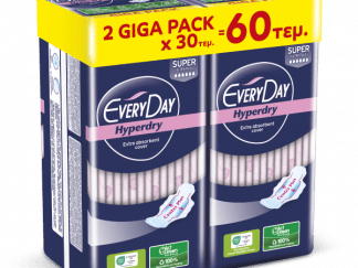 Σερβιέτες EveryDay Hyperdry SUPER Ultra Plus Center Plus 60τεμ.(2*30τεμ)