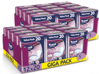 Σερβιέτες ακράτειας με βαμβάκι Sani Lady Super Giga Pack No5 480τεμ (24x20τεμ- 2 κιβώτια)