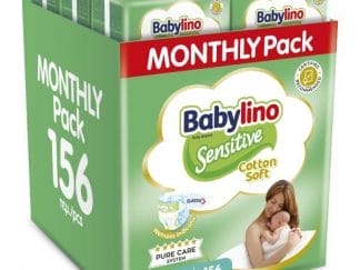 Πάνες Babylino Sensitive Cotton Soft Monthly Pack No1 (2-5Kg) 156τεμ (6*26τεμ)