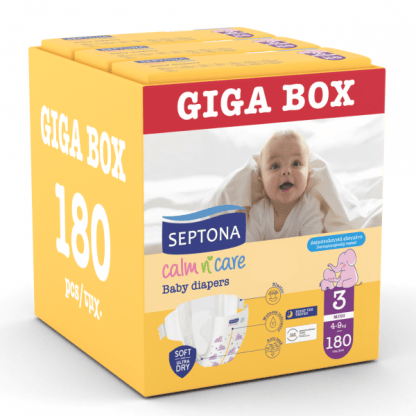 Πάνες Septona Calm N' Care Giga Box Midi No3 (4-9Kg) 180τεμ (3*60τεμ)