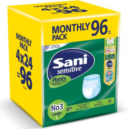Ελαστικό εσώρουχο ακράτειας Sani Sensitive Pants Monthly Pack Large No3 96τεμ