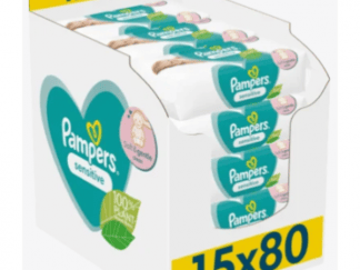 Μωρομάντηλα Pampers Sensitive XL Monthly Βοx 1200τεμ (15x80τεμ)