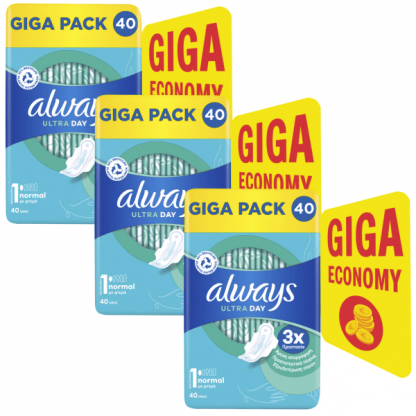 Always Ultra Normal Σερβιέτες Με Φτερά No1, 120τεμ (3*40τεμ)