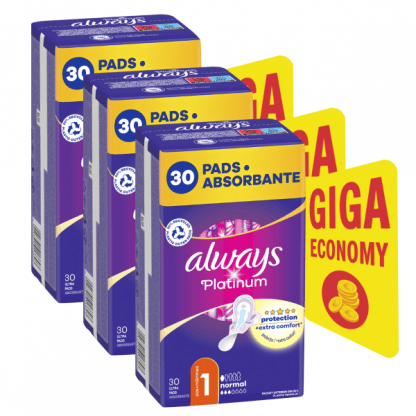 Always Platinum Normal Σερβιέτες Με Φτερά No1, 90τεμ (3*30τεμ)