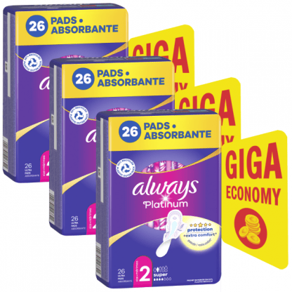 Always Platinum Super Σερβιέτες Με Φτερά No2, 78τεμ (3*26τεμ)