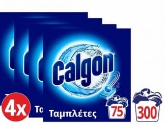 Calgon Αποσκληρυντικό Νερού Πλυντηρίου Ρούχων 300 Ταμπλέτες (4*75)