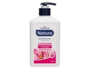 Papoutsanis Natura Αντιβακτηριδιακό Κρεμοσάπουνο Almond Με Αντλία 300ml