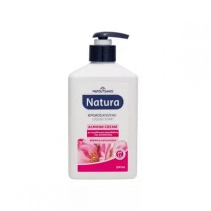 Papoutsanis Natura Αντιβακτηριδιακό Κρεμοσάπουνο Almond Με Αντλία 300ml