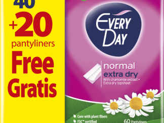 Σερβιετάκια EveryDay Extra Dry Normal Οικονομική Συσκευασία 40+20τεμ Δώρο