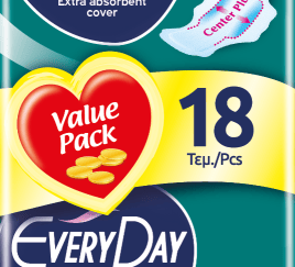 Σερβιέτες EveryDay Hyperdry NORMAL Ultra Plus Center Plus Οικονομική Συσκευασία 18τεμ.