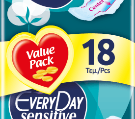 Σερβιέτες EveryDay Sensitive Cotton NORMAL Ultra Plus οικονομική συσκευασία 18 τεμ.