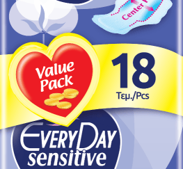 Σερβιέτες EveryDay Sensitive Cotton SUPER Ultra Plus οικονομική συσκευασία 18 τεμ.