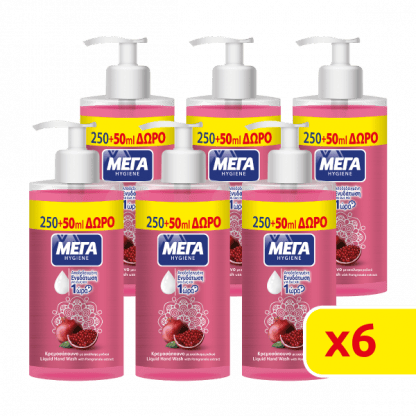 ΜΕΓΑ Κρεμοσάπουνο Hygiene Ρόδι Με Αντλία 1800ml (6*300ml)