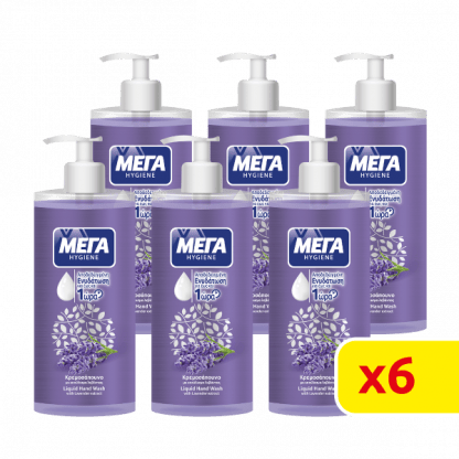 ΜΕΓΑ Κρεμοσάπουνο Hygiene Λεβάντα Με Αντλία 3600ml (6*600ml)