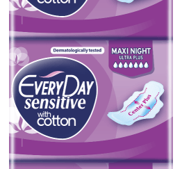 Σερβιέτες EveryDay Sensitive Cotton MAXI NIGHT Ultra Plus οικονομική συσκευασία 30 τεμ. (-50%)