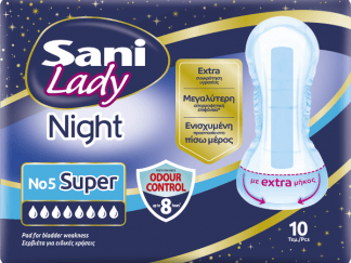 Σερβιέτες ακράτειας Sani Lady Super Night No5 10τεμ