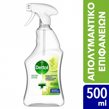 Dettol Απολυμαντικό Spray Καθαρισμού Υγιεινή και Ασφάλεια Lime & Mint 500ml