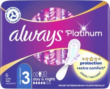 Always Platinum Night Σερβιέτες No3 Με Φτερά 6τμχ