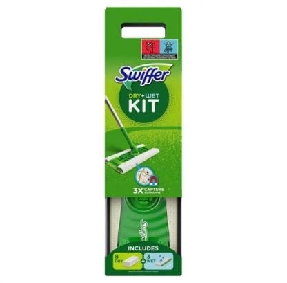Swiffer Sweeper Starter Κιτ Με 1 Σκούπα, 3 Υγρά Πανάκια & 8 Στεγνά Πανάκια