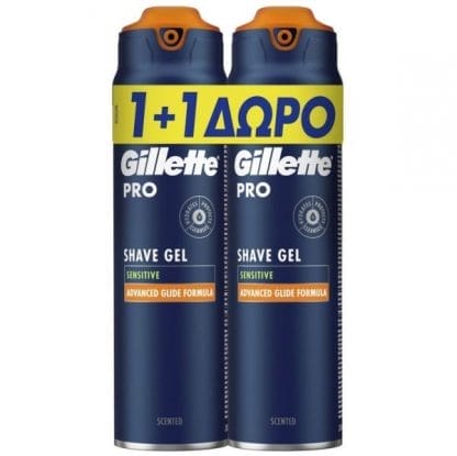 Gillette Gel Ξυρίσματος Pro Sensitive 400ml (200+200ml)