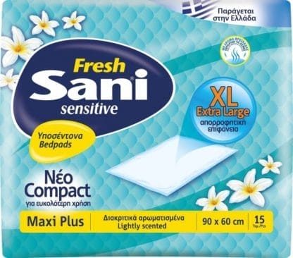 Υποσέντονα ακράτειας Sani Sensitive Fresh Maxi Plus15τμχ. (90x60cm)