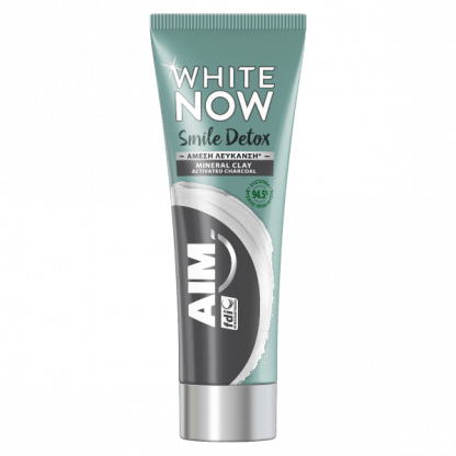 AIM Οδοντόκρεμα White Now Smile Detox Charcoal 75ml