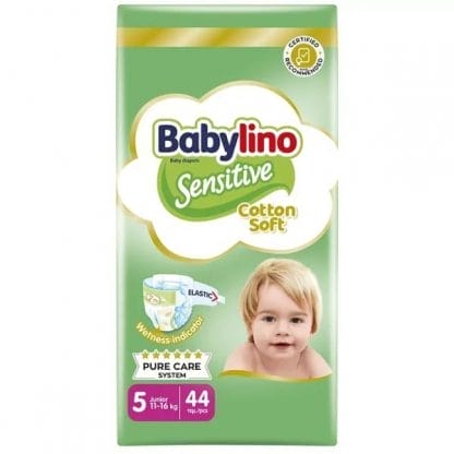 Πάνες Babylino Sensitive Cotton Soft Value Pack No5 (11-16Kg) 44τεμ