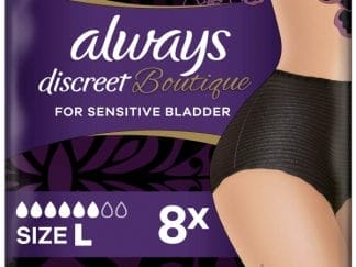 Always Discreet Boutique Εσώρουχα Για Την Ακράτεια Plus L Μαύρο 8τεμ