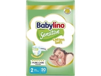 Πάνες Babylino Sensitive Cotton Soft Value Pack No2 (3-6Kg) 50τεμ