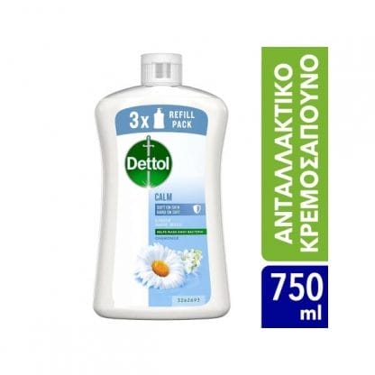 Dettol Αντιβακτηριδιακό Κρεμοσάπουνο Χαμομήλι (Θρεπτικό) Ανταλλακτικό 750ml