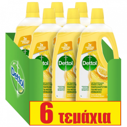 Dettol Καθαριστικό Πατώματος Αντιβακτηριδιακό Λεμόνι 1lt*6