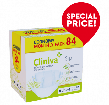 Cliniva Slip Ανοιχτή Πάνα Ακράτειας No4 Extra Large 150-170εκ 84τμχ (4*21τμχ)