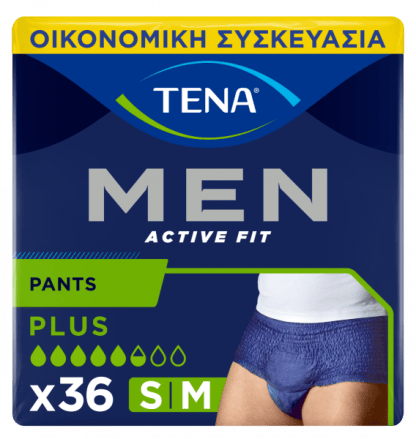 Tena Men Active Fit Small/Medium 75-105cm Economy Pack 36τεμ (4*9τεμ)