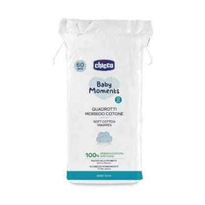 Chicco Μαντηλάκια Aπό Mαλακό Bαμβάκι Baby Moments 60τμχ