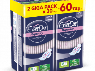 Σερβιέτες EveryDay Hyperdry SUPER Ultra Plus Center Plus 60τεμ.(2*30τεμ)