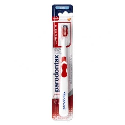 PARODONTAX Οδοντόβουρτσα Gums & Teeth Soft σε Κόκκινο- άσπρο Χρώμα 1 Τεμάχιο
