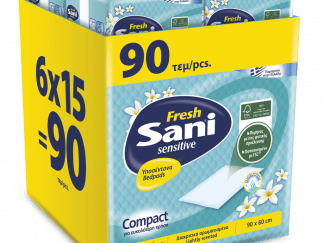 Υποσέντονα Ακράτειας Sani Sensitive Fresh Maxi Plus 90*60cm 90τεμ (6*15τεμ)