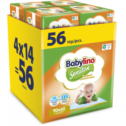 Βρεφικά Υποσέντονα Babylino 90*60εκ 56τεμ (4*14τεμ)