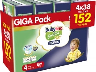 Σετ Babylino Sensitive Pants Cotton Soft Unisex No4 Maxi (7-13kg) 152 Τεμάχια (4x38 Τεμάχια)