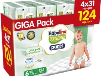 Σετ Babylino Premium Ultra Soft Pants Νο6 Extra Large (13-18kg) 124 Τεμάχια (4x31 Τεμάχια)