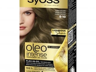 Syoss Oleo Intense Permanent Oil Hair Color Kit Επαγγελματική Μόνιμη Βαφή Μαλλιών για Εξαιρετική Κάλυψη & Έντονο Χρώμα που Διαρκεί, Χωρίς Αμμωνία 1 Τεμάχιο - 6-10 Ξανθό Σκούρο