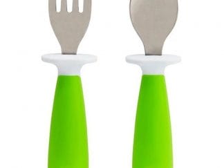 Munchkin Set Raise Toddler Fork & Spoon 12m+ Ανοιχτό Πράσινο Εκπαιδευτικό Σετ με Κουτάλι & Πιρούνι 1 Τεμάχιο