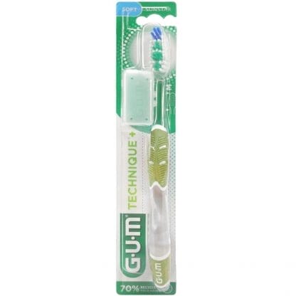 Gum Technique+ Soft Toothbrush with Medium Head Πράσινη Χειροκίνητη Οδοντόβουρτσα με Μαλακές Ίνες 1 Τεμάχιο, Κωδ 490