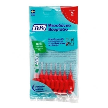 TEPE Μεσοδόντια Βουρτσάκια 0.5mm Κόκκινο 8 Τεμάχια
